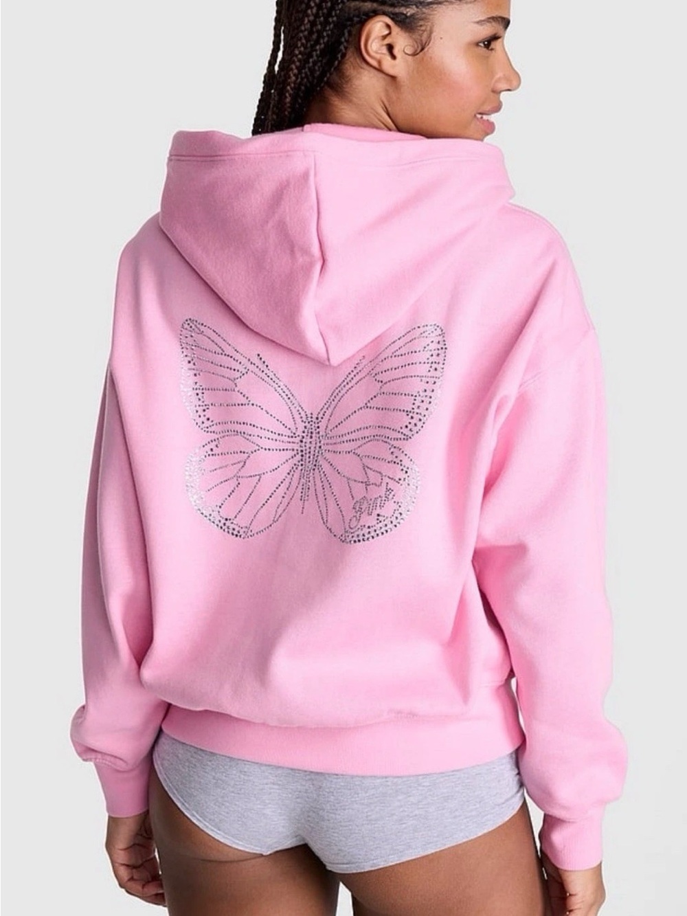 NEW VICTORIAS SECRET PINK BLING FULL ZIP HOODIE & LEGGINGS 2PC SET M~XL - Picture 7 of 9